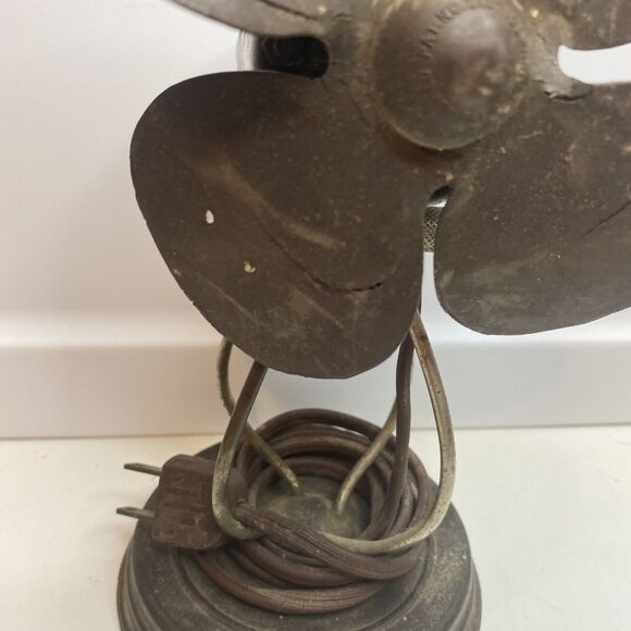 Antique Heinze Electric Co 115V Desk Fan Rubber Blade Sold As It    9” Tall - Picture 3 of 14